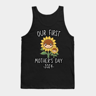 Our First Mother’s Day Together 2024 First Time Mom sunflower Mommy design Tank Top